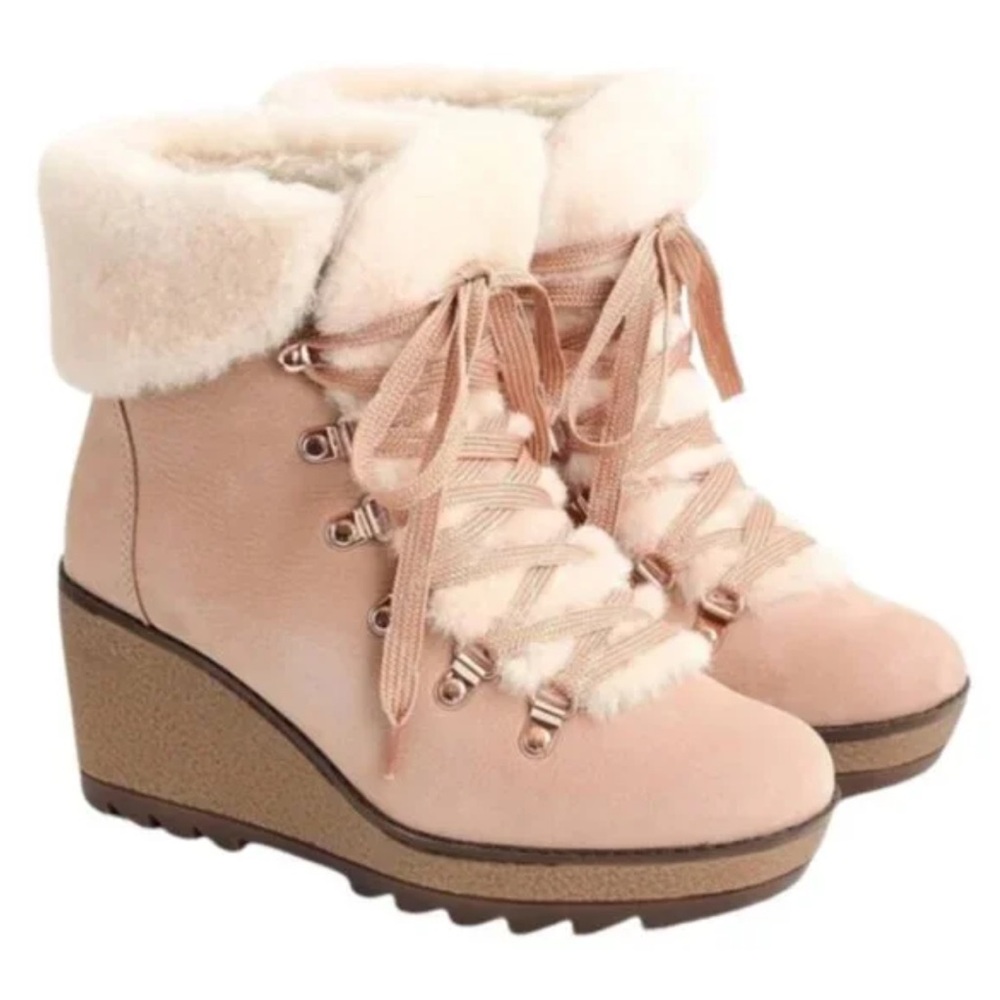 🌸J. CREW🌸 Nordic Fur Lined Wedge Bootie Size: 8M